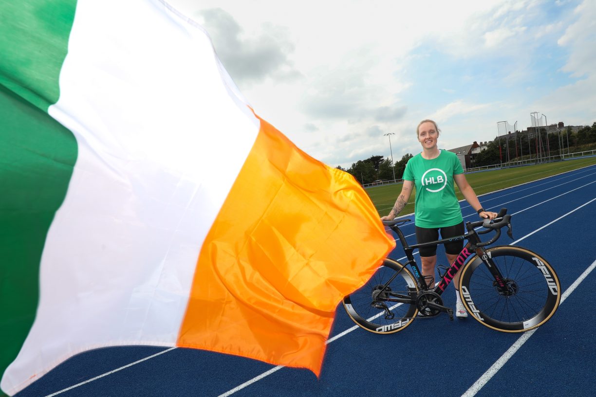 Paralympian Richael Timothy with Irish Flag